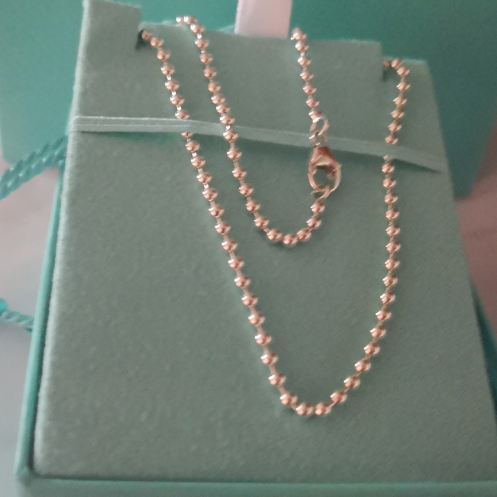 Tiffany & Co Silver Beaded Necklace 24"